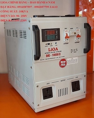 ổn áp lioa 10kva 1 pha cho gia đình điện yếu